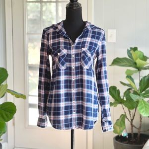 Aeropostale Plaid Flannel With Hood Size Small